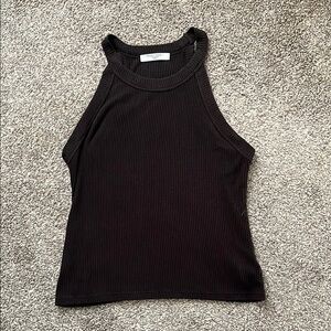 Project Social T Black Ribbed Tank Top